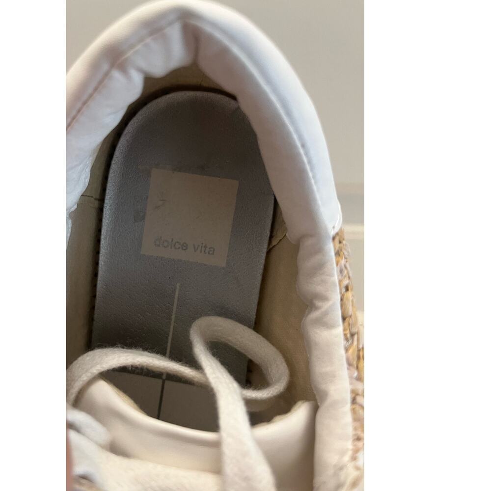 Dolce Vita Women's White Woven Raffia Slip-On Sneakers Casual Summer Flats 7.5M - Picture 5 of 7